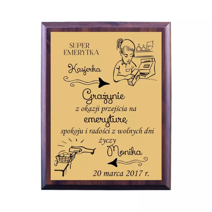 Dyplom Kasjer Emerytki Emeryturę Grawer